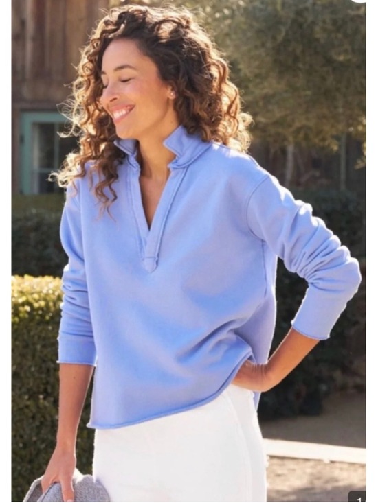 Frank & Eileen Tops - Frank & Eileen Patrick Popover Henley Sweatshirt in Blue (Frost) S New!